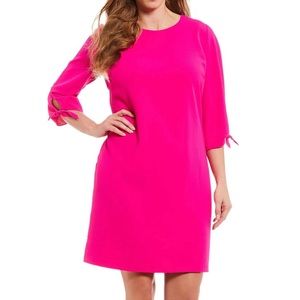 Cece Hot Magenta Plus Size Tie Sleeve Shift Dress
